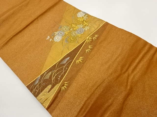 JAPANESE NAGOYA OBI / EMBROIDERY / KIKU
